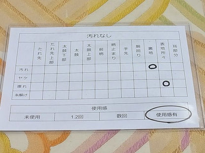 平和屋着物◎六通柄袋帯 唐織 エ霞立波文様 金糸 逸品 BAAG6266ea