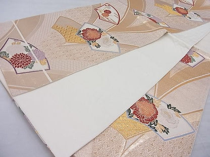 平和屋着物◎六通柄袋帯 唐織 地紙吉祥花文 金糸 逸品 BAAG6290ea
