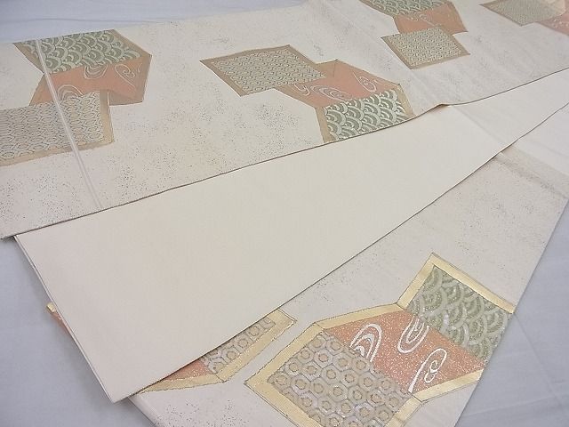 平和屋着物■六通柄袋帯 螺鈿箔 鳳凰吉祥屏風文様 金糸 逸品 BAAG6339ea