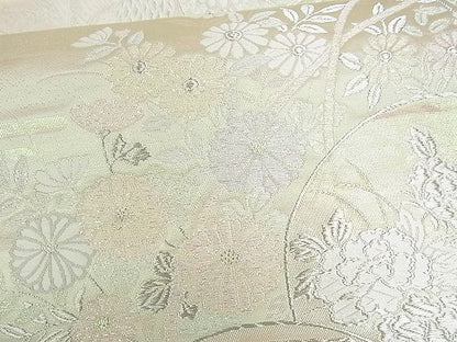 平和屋着物■六通柄袋帯 花鳥丸文 銀糸 逸品 DAAF3461sf
