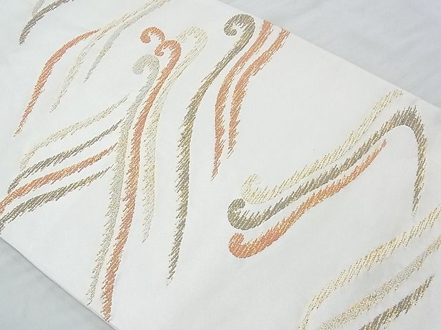 平和屋着物◎太鼓柄袋帯 総刺繍 立波文様 金糸 逸品 BAAG5083ns