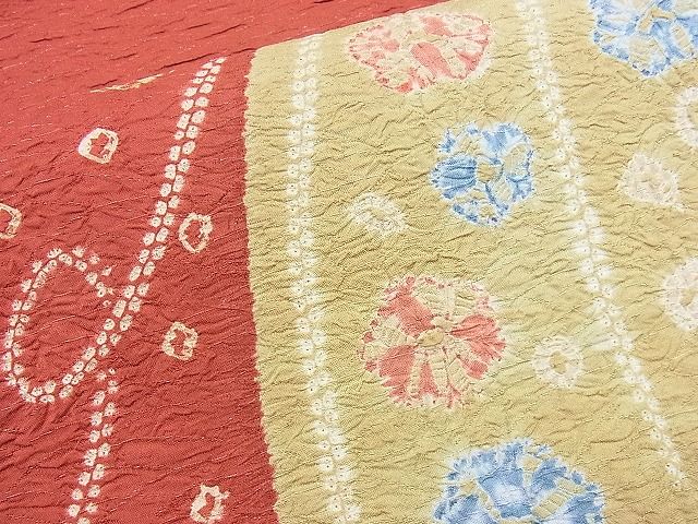 平和屋着物◎太鼓柄袋帯 絞り 花流し 銀通し地 逸品 BAAG5192ns