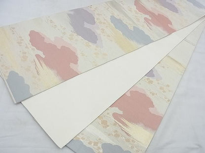平和屋着物◎六通柄袋帯 雲重ね箔散らし文様 金糸 逸品 BAAG5194ns