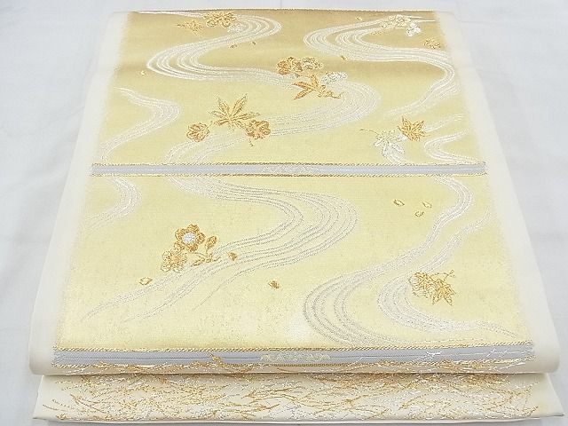 平和屋着物◎六通柄袋帯 流水吹き寄せ文 金銀糸 逸品 BAAH1013ns
