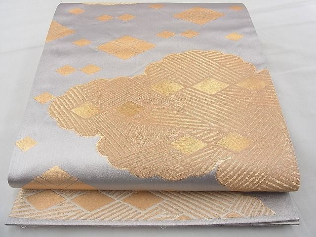 平和屋着物◎六通柄袋帯 蒔絵雲取り文 金糸 逸品 BAAG7303ph