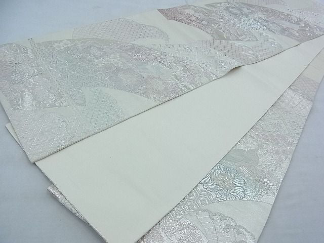 平和屋着物◎六通柄袋帯 唐織 煌きのオパール 金銀糸 逸品 BAAG7321ph