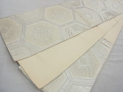 平和屋着物◎六通柄袋帯 唐織 亀甲花文 オロール箔 逸品 BAAG7316ph