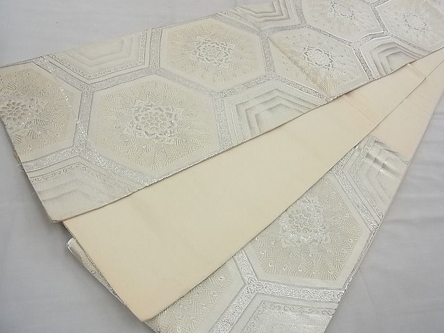 平和屋着物◎六通柄袋帯 唐織 亀甲花文 オロール箔 逸品 BAAG7316ph