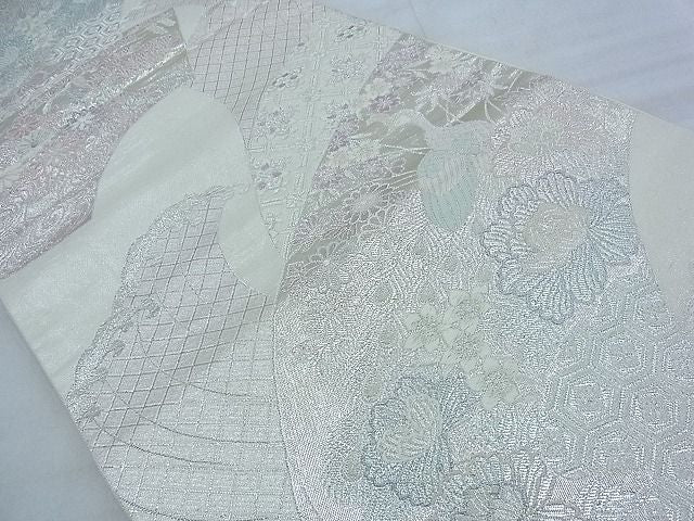 平和屋着物◎六通柄袋帯 唐織 煌きのオパール 金銀糸 逸品 BAAG7321ph