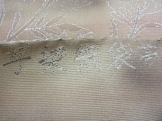 平和屋着物◎全通柄袋帯　手染織　道長花唐草文　銀糸　逸品　BAAG7322ph