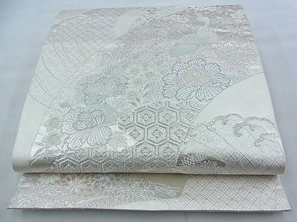 平和屋着物◎六通柄袋帯 唐織 煌きのオパール 金銀糸 逸品 BAAG7321ph