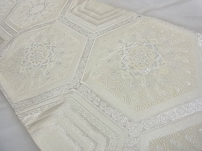 平和屋着物◎六通柄袋帯 唐織 亀甲花文 オロール箔 逸品 BAAG7316ph