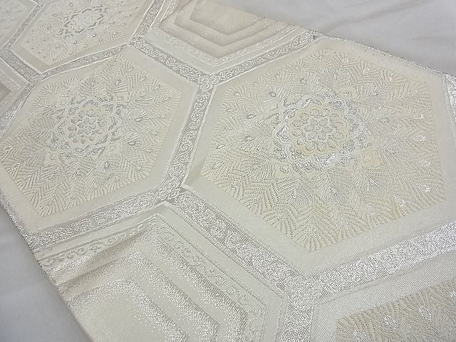 平和屋着物◎六通柄袋帯 唐織 亀甲花文 オロール箔 逸品 BAAG7316ph