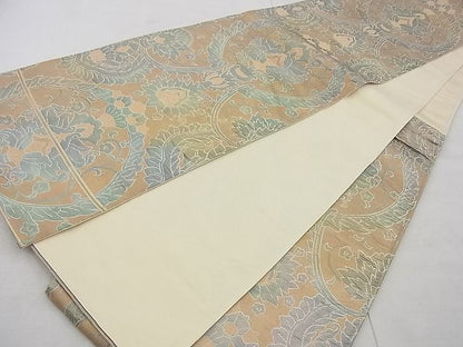 平和屋着物◎六通柄袋帯 ふくれ織り 宝相華 金糸 逸品 BAAG7389ph