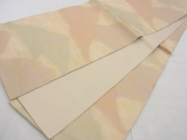 平和屋着物◎全通柄袋帯 砂子綴れ 遠山文様 金糸 逸品 BAAG7388ph