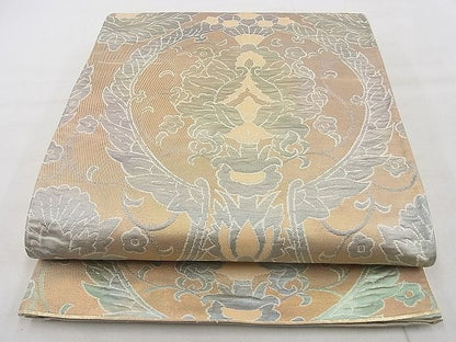 平和屋着物◎六通柄袋帯 ふくれ織り 宝相華 金糸 逸品 BAAG7389ph