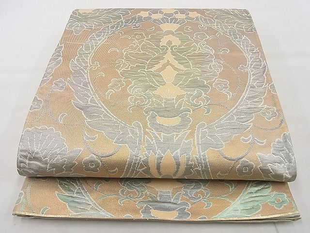 平和屋着物◎六通柄袋帯 ふくれ織り 宝相華 金糸 逸品 BAAG7389ph