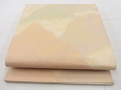 平和屋着物◎全通柄袋帯 砂子綴れ 遠山文様 金糸 逸品 BAAG7388ph