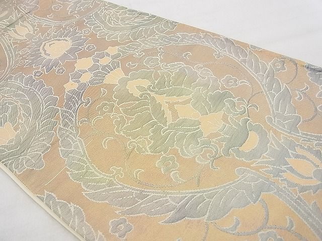 平和屋着物◎六通柄袋帯 ふくれ織り 宝相華 金糸 逸品 BAAG7389ph