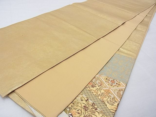 平和屋着物◎太鼓柄袋帯 切嵌 名物裂 金銀糸 逸品 BAAG9710if