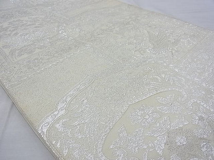 平和屋着物◎六通柄袋帯 鳳凰花唐草文 銀糸 逸品 BAAG9702if