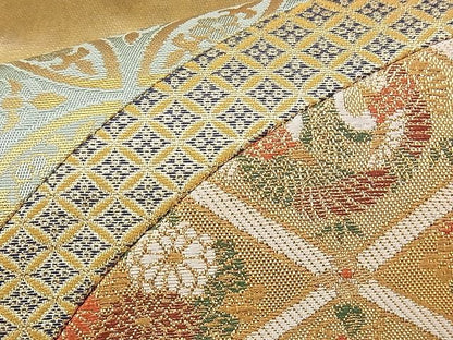 平和屋着物◎太鼓柄袋帯 切嵌 名物裂 金銀糸 逸品 BAAG9710if