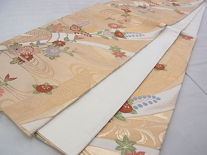 平和屋着物◎六通柄袋帯 唐織 大和路 金糸 逸品 BAAG9742if