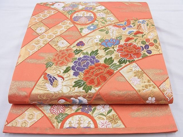 平和屋着物◎六通柄袋帯 唐織 華光悦垣 金銀糸 逸品 BAAH1335wk