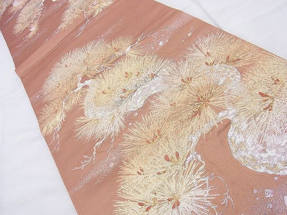 平和屋着物◎六通柄袋帯 唐織 青松 金銀糸 逸品 BAAH1354wk