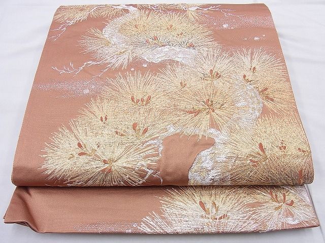 平和屋着物◎六通柄袋帯 唐織 青松 金銀糸 逸品 BAAH1354wk