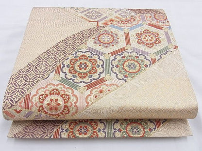 平和屋着物◎六通柄袋帯 唐織 有職青海波 金糸 逸品 BAAG6521xa