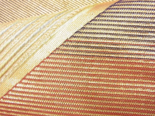 平和屋着物◎佐賀錦 六通柄袋帯 切嵌文様 金糸 逸品 BAAG6525xa