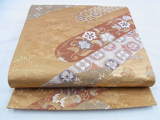 平和屋着物◎六通柄袋帯 唐織 有職名物裂 金銀糸 逸品 BAAG6573xa