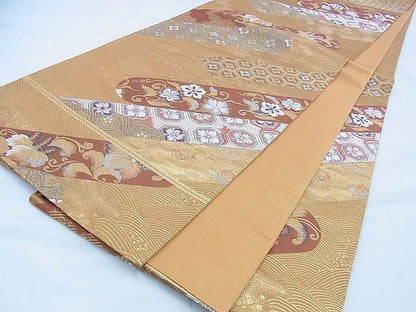 平和屋着物◎六通柄袋帯 唐織 有職名物裂 金銀糸 逸品 BAAG6573xa