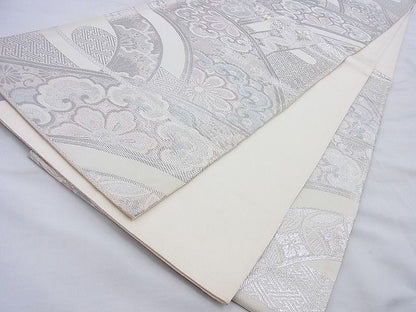 平和屋着物◎六通柄袋帯 清海華小袖紋 プラチナ 逸品 BAAG6567xa