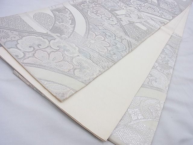 平和屋着物◎六通柄袋帯 清海華小袖紋 プラチナ 逸品 BAAG6567xa
