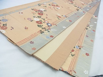 平和屋着物◎六通柄袋帯 唐織 舞蝶秋草文 金糸 逸品 BAAG6575xa