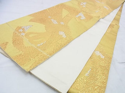 平和屋着物◎六通柄袋帯 唐織 束ね熨斗花尽し 金銀糸 逸品 BAAG6588xa
