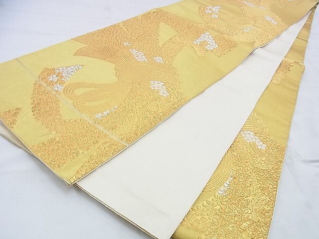 平和屋着物◎六通柄袋帯 唐織 束ね熨斗花尽し 金銀糸 逸品 BAAG6588xa
