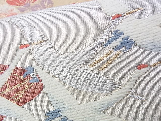 平和屋着物◎六通柄袋帯 唐織 色紙散らし琳派文様 金糸 逸品 BAAG6594xa