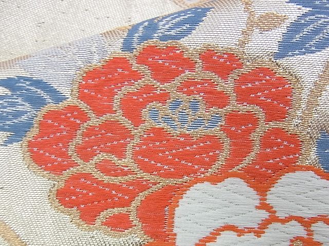 平和屋着物◎六通柄袋帯 唐織 流水扇面文 金銀糸 逸品 BAAG6591xa