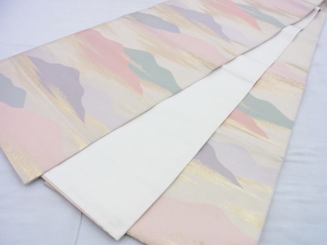 平和屋着物◎六通柄袋帯 遠山霞文 金糸 逸品 BAAG5873jm