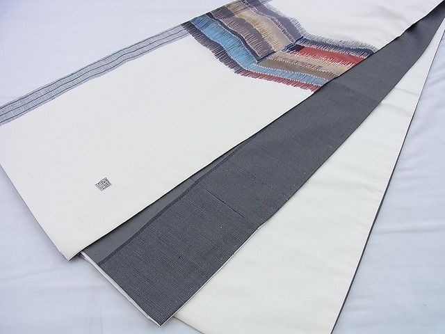 平和屋着物◎太鼓柄京袋帯 作家物 紬地 吉祥文 逸品 BAAG5874jm