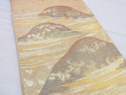 平和屋着物◎六通柄袋帯 霞遠山文 金糸 逸品 BAAG5890jm