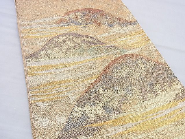 平和屋着物◎六通柄袋帯 霞遠山文 金糸 逸品 BAAG5890jm