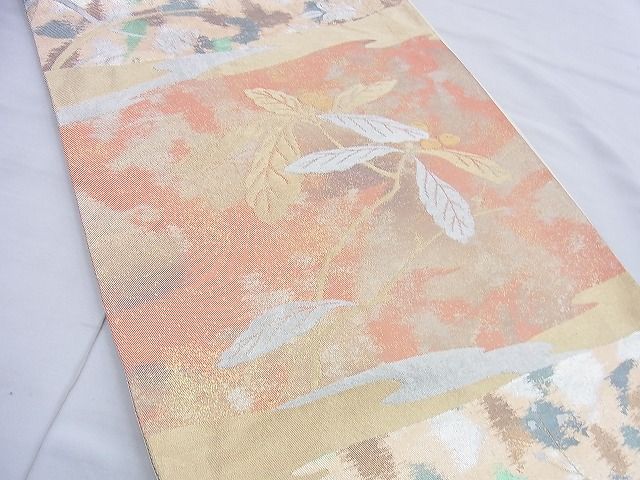 平和屋着物◎六通柄袋帯 南天文 金糸 引箔 逸品 BAAG5904jm
