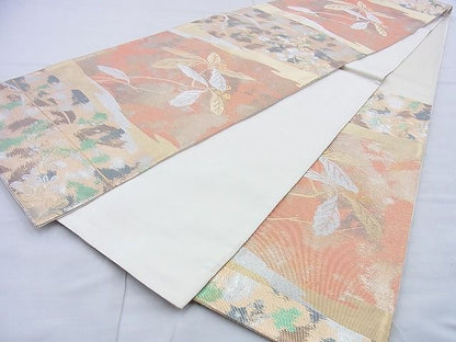 平和屋着物◎六通柄袋帯 南天文 金糸 引箔 逸品 BAAG5904jm