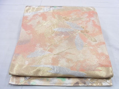 平和屋着物◎六通柄袋帯 南天文 金糸 引箔 逸品 BAAG5904jm