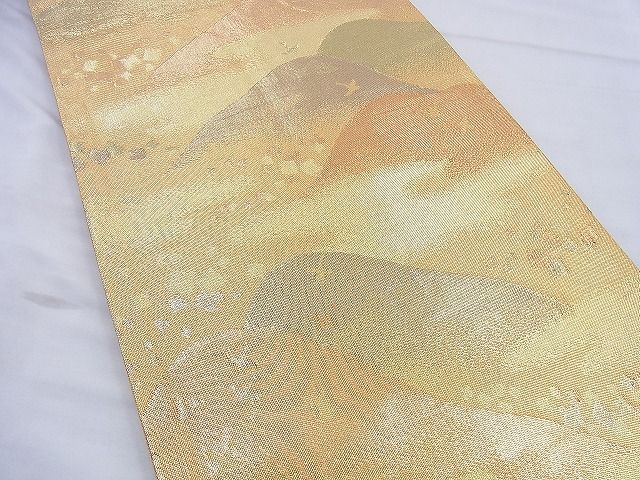 平和屋着物◎佐賀錦　六通柄袋帯　遠山箔散らし文様　金糸　逸品　BAAG5932jm