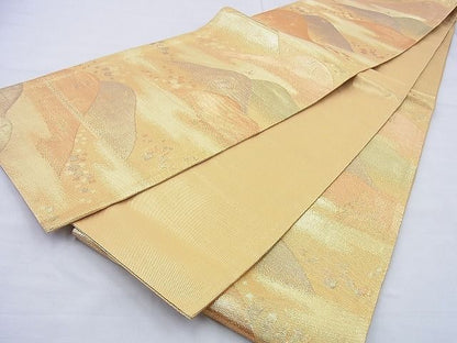 平和屋着物◎佐賀錦　六通柄袋帯　遠山箔散らし文様　金糸　逸品　BAAG5932jm